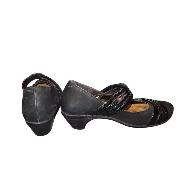 NAOT Attitude Black Suede Leather Mary Jane Heels Shoes Size 40 9.5 - Picture 3 of 5